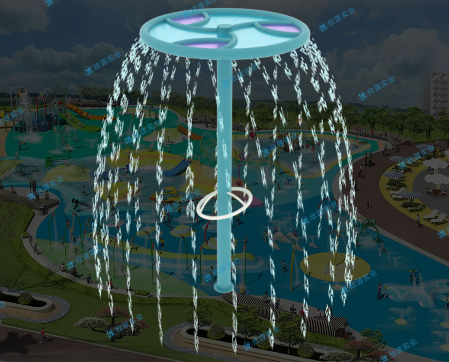 旋轉瀑布戲水小品