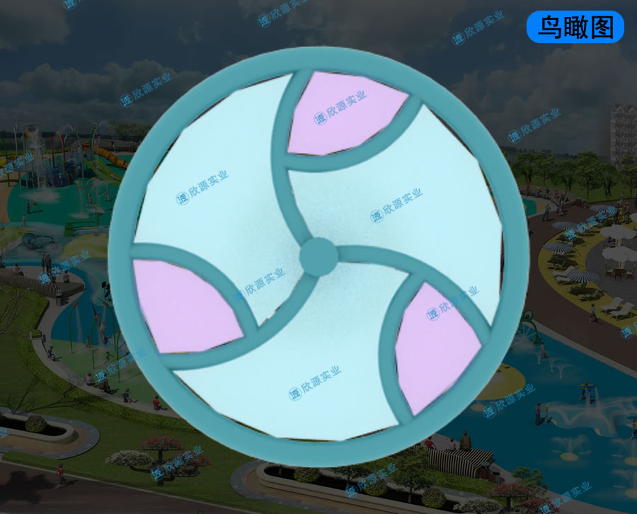 旋轉瀑布戲水小品